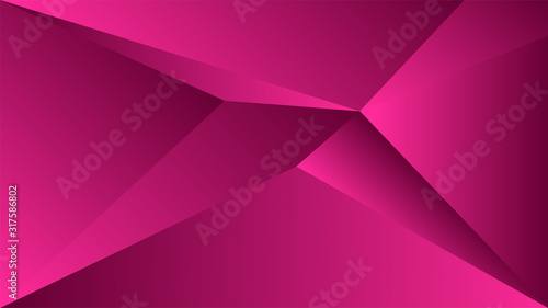 Polygon triangle in pink vector gradient background