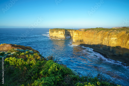 loch ard gorge at sunrise, great ocean road in victoria, australia