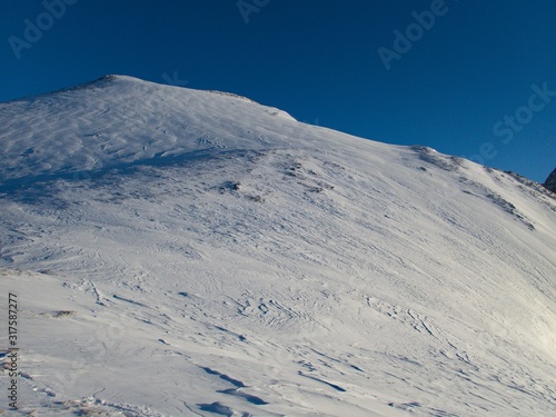 winter skitouring areaarounf Laufener hutte in tennengebirge in austria photo