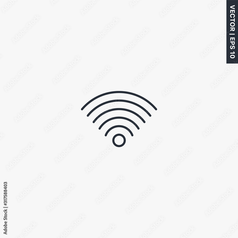 Wifi, linear style sign for mobile concept and web design Wifi, linear style sign for mobile concept and web design