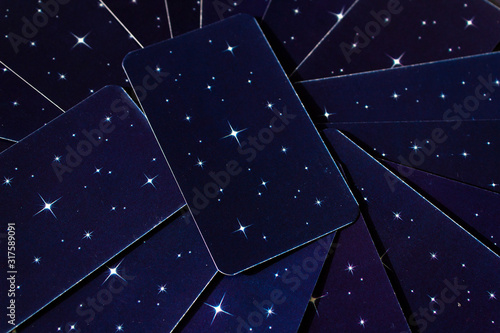 abstract tarot blue stars cards fortune reading background 