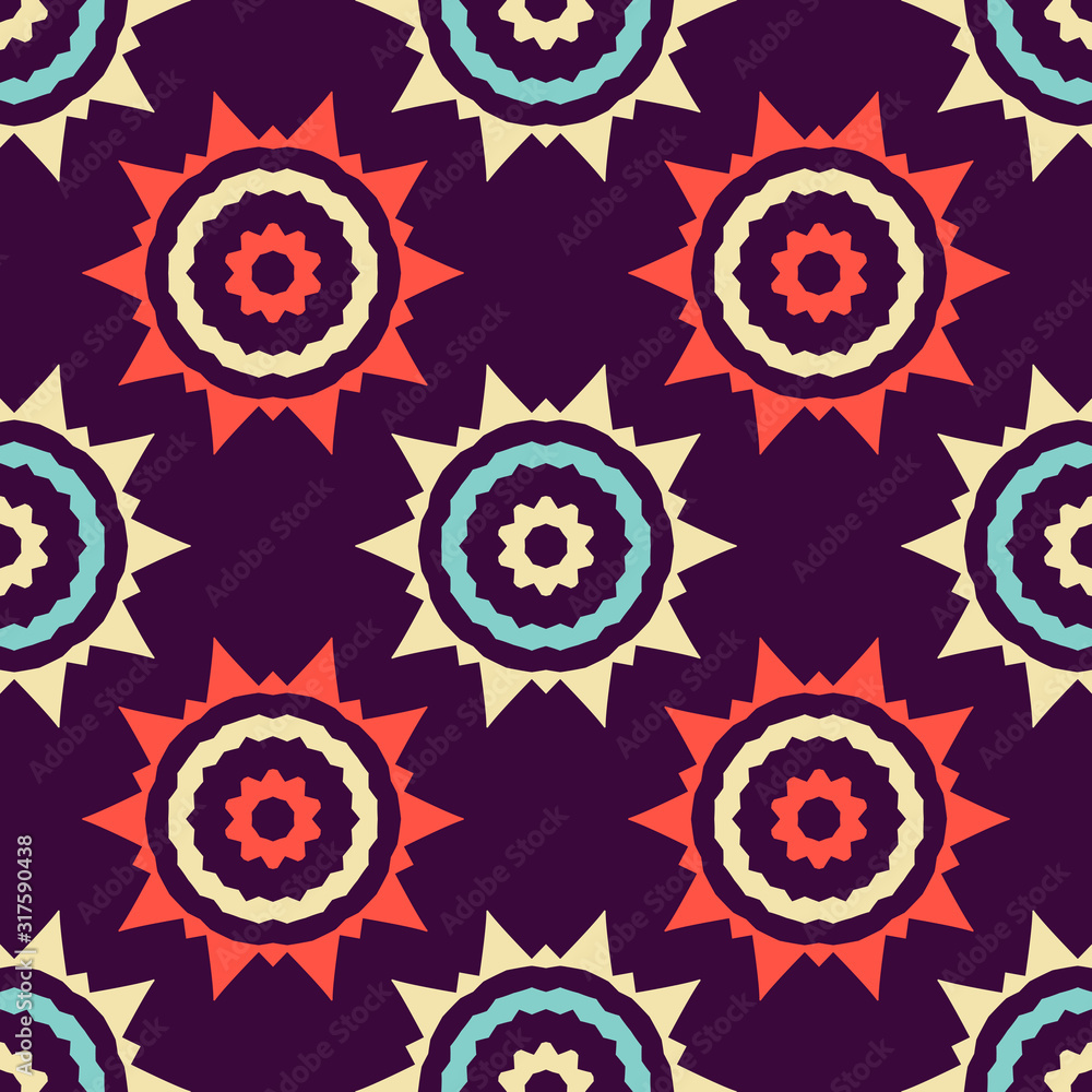 Seamless pattern with bright geometric elements. Seamless pattern with bright geometric elements.