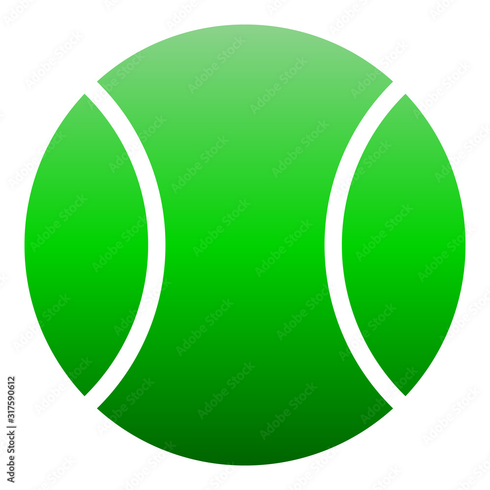 Tennis ball sign icon - green simple gradient, isolated - vector Tennis ball sign icon - green simple gradient, isolated - vector