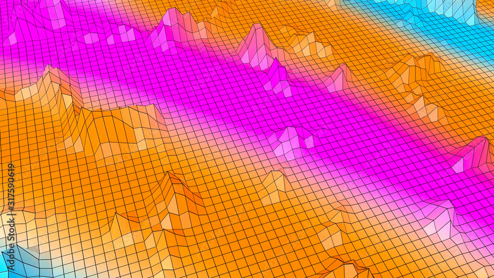 Obraz premium Abstract multicolored low poly background. 3d render. illustration