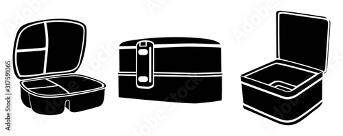 Set of lunch box icons from Education outline collection. Thin line lunch box icon vector isolated on white background.