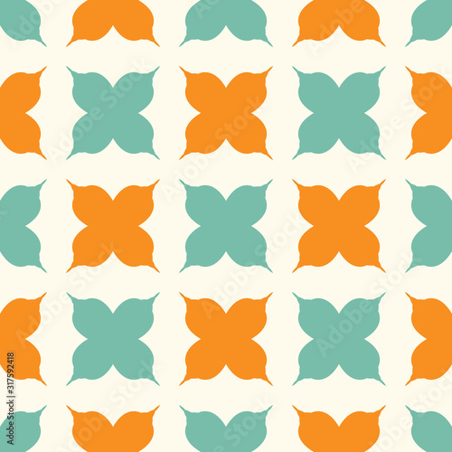 Bright seamless pattern with floral geometric ornament.