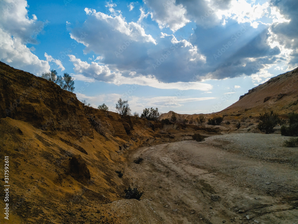 Fototapeta premium Walk enjoying the natural beauty of the Altyn-Emel National Park