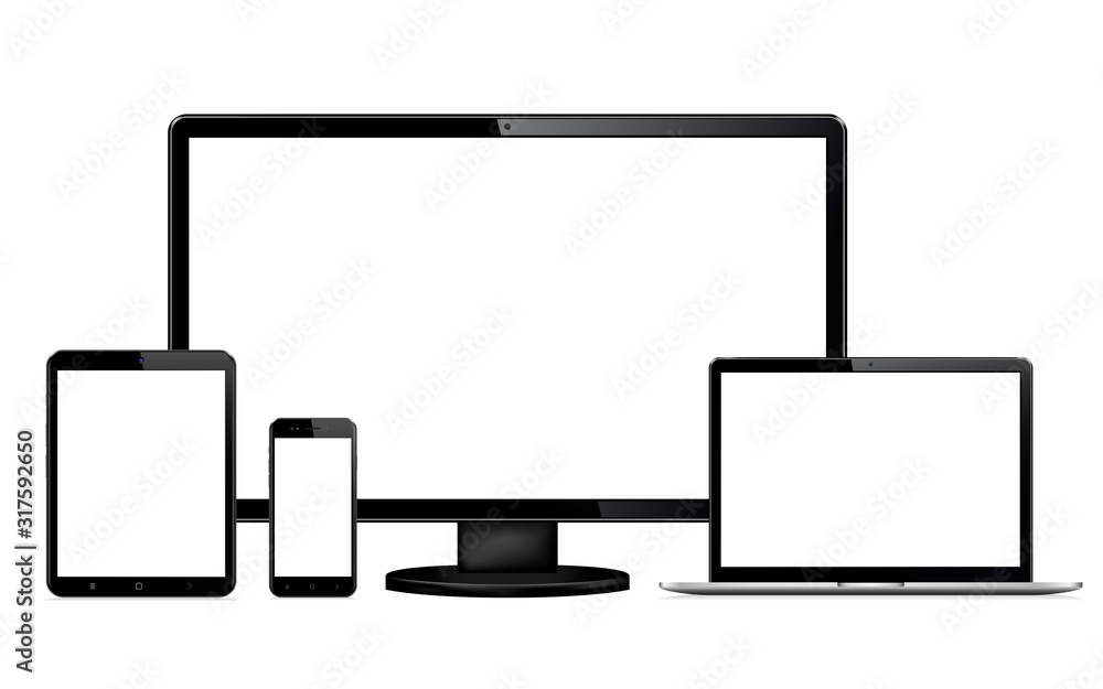 Responsive web design-computer display, laptop, tablet pc, smartphone Responsive web design-computer display, laptop, tablet pc, smartphone