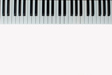 Piano keyboard on top with white background