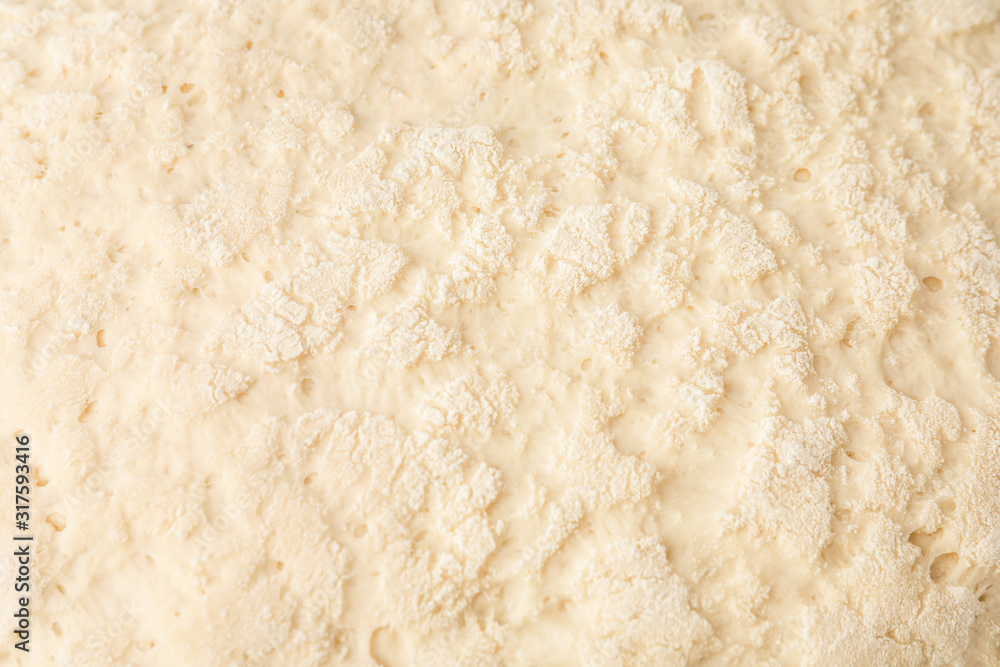 Tasty dough for pastries as background, closeup view