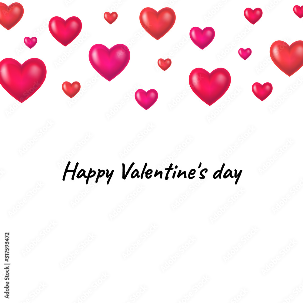 Greeting card Valentine's day. Vector isolated illustration.