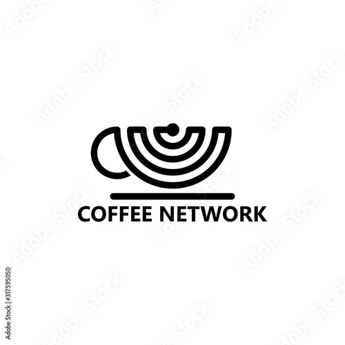 Coffee Network Logo Template Design