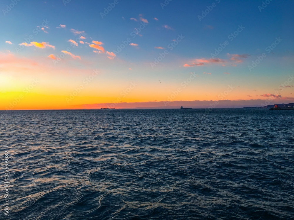 City view of Trieste at sunset