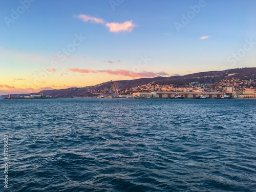 City view of Trieste at sunset