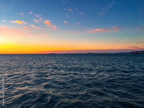 City view of Trieste at sunset