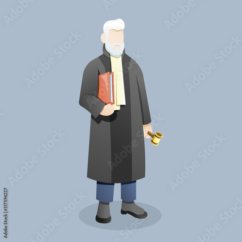 Judge or lawyer carry document holding gavel