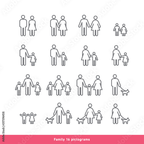 Family pictogram set