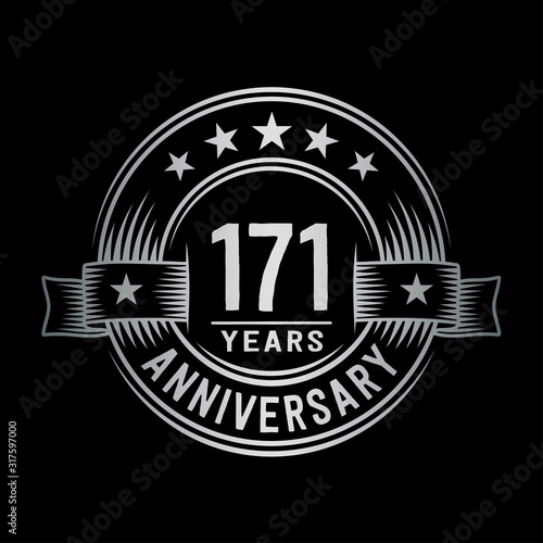 171 years anniversary celebration logotype. Vector and illustration.