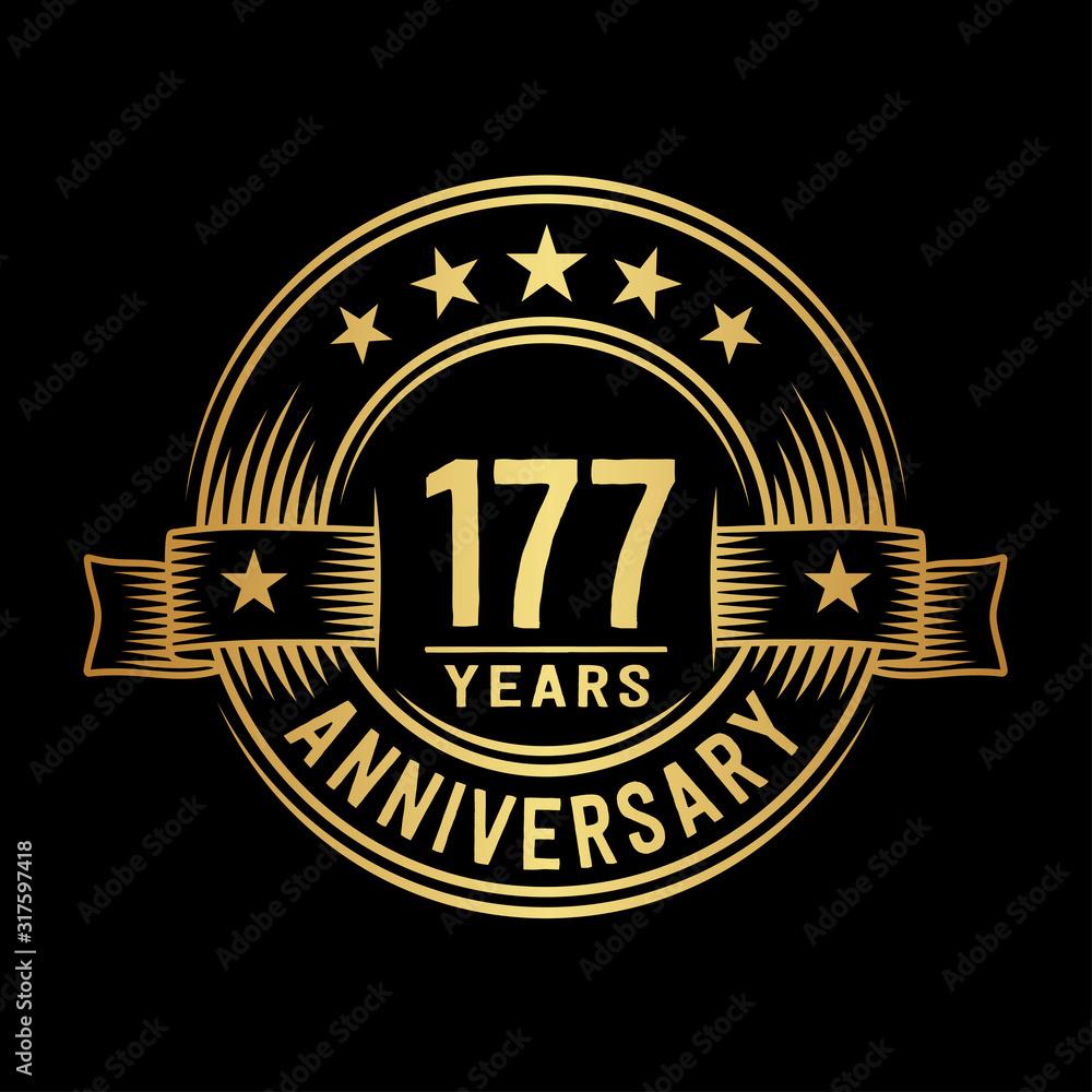 Fototapeta premium 177 years anniversary celebration logotype. Vector and illustration.