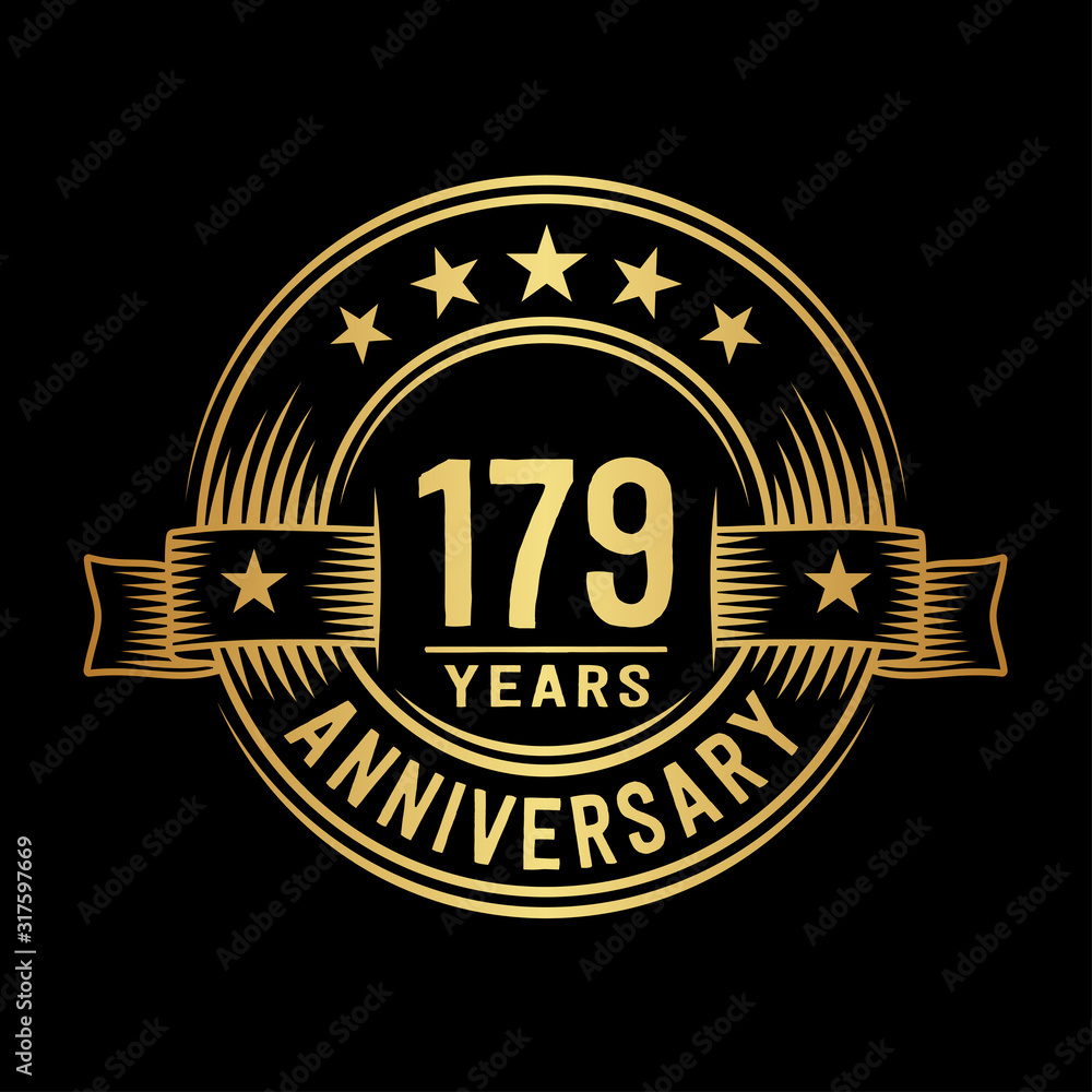 Fototapeta premium 179 years anniversary celebration logotype. Vector and illustration.