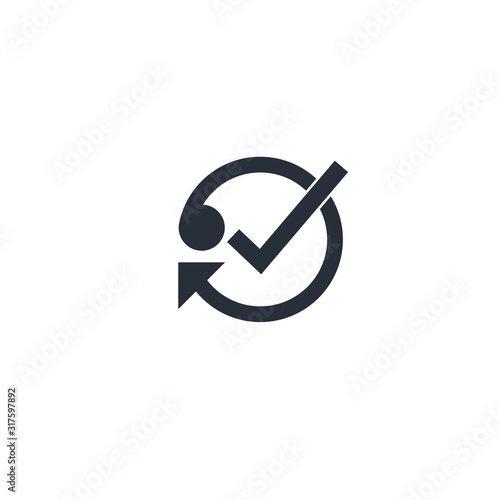 The completed cycle. Vector icon isolated on white background.