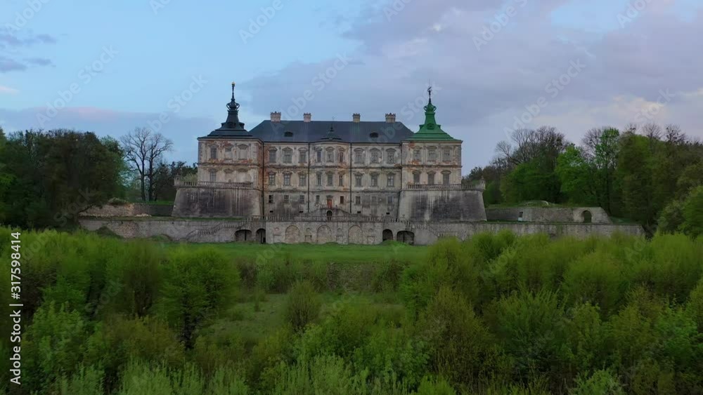 Aerial view of Pidhirtsi Castle in spring, Ukraine Aerial view of Pidhirtsi Castle in spring, Ukraine
