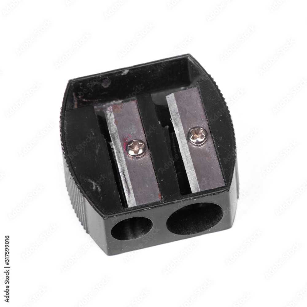 Fototapeta premium Black used pencil sharpener