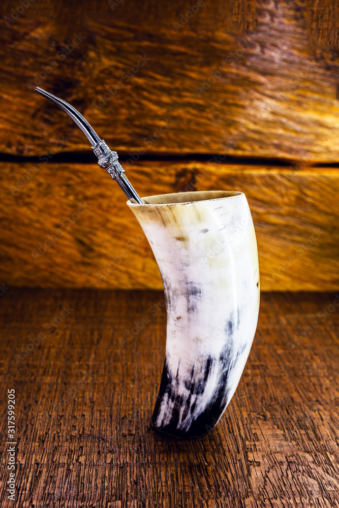 Cuia de Tereré or tererê, made with ox horn. It is a typical South American  drink