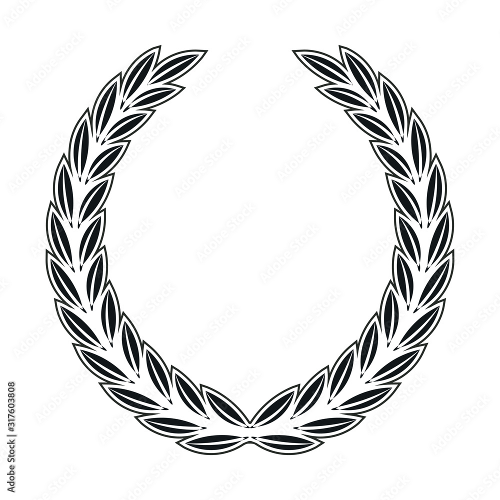 icon laurel wreath, spotrs design - vector illustration Black icon laurel wreath, spotrs design - vector illustration Black