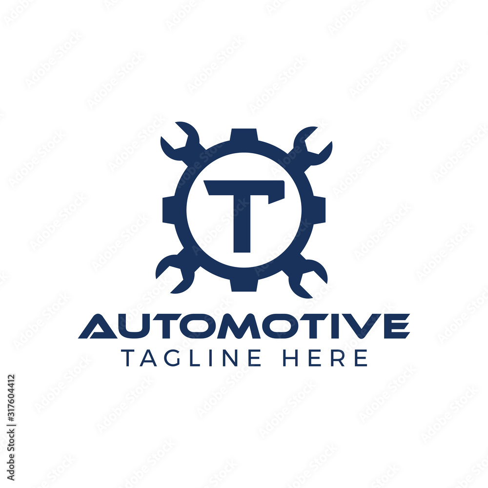 Obraz premium Automotive letter T Logo Design Vector Template. Motor Business Alphabet Design T Vector Illustration