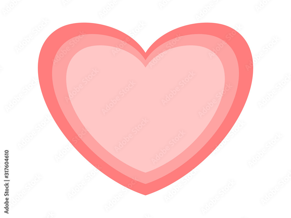  Pink heart on a white background.