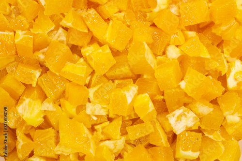 Slices of fresh chopped orange