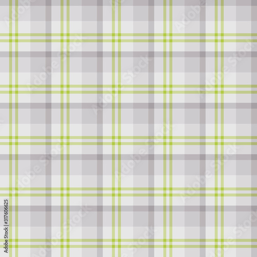 Seamless pattern in light grey and green colors for plaid, fabric, textile, clothes, tablecloth and other things. Vector image.