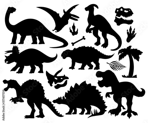dinosaurs shadow set collection design 