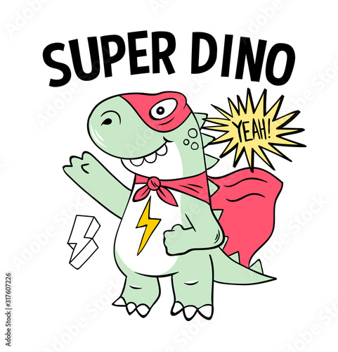 Super dino t-rex fashion print design 
