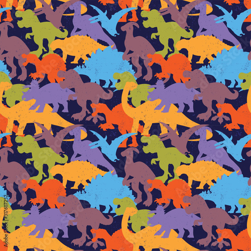 Dinosaurs seamless pattern fashion design 