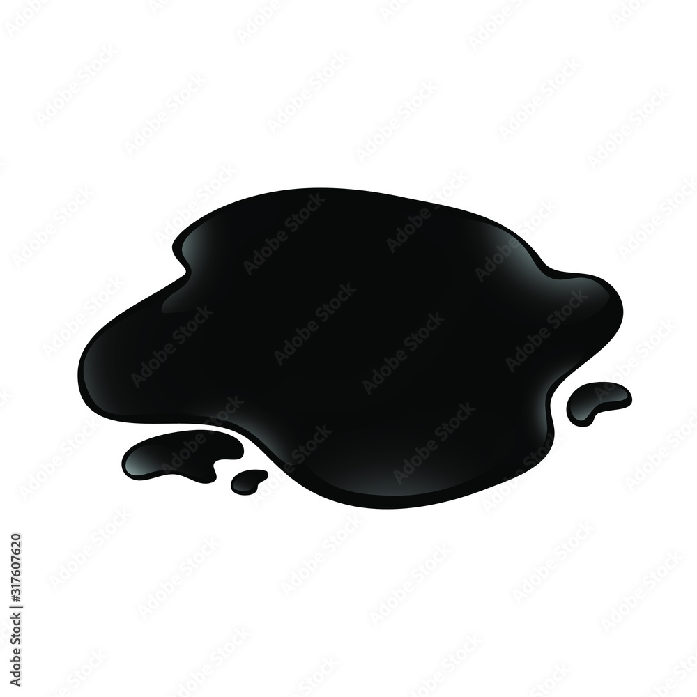 Vector crude oil blob isolated at white background. Black liquid spill. Vector crude oil blob isolated at white background. Black liquid spill.