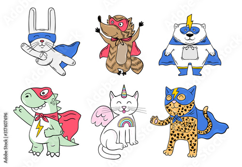 Set of the supper hero animals