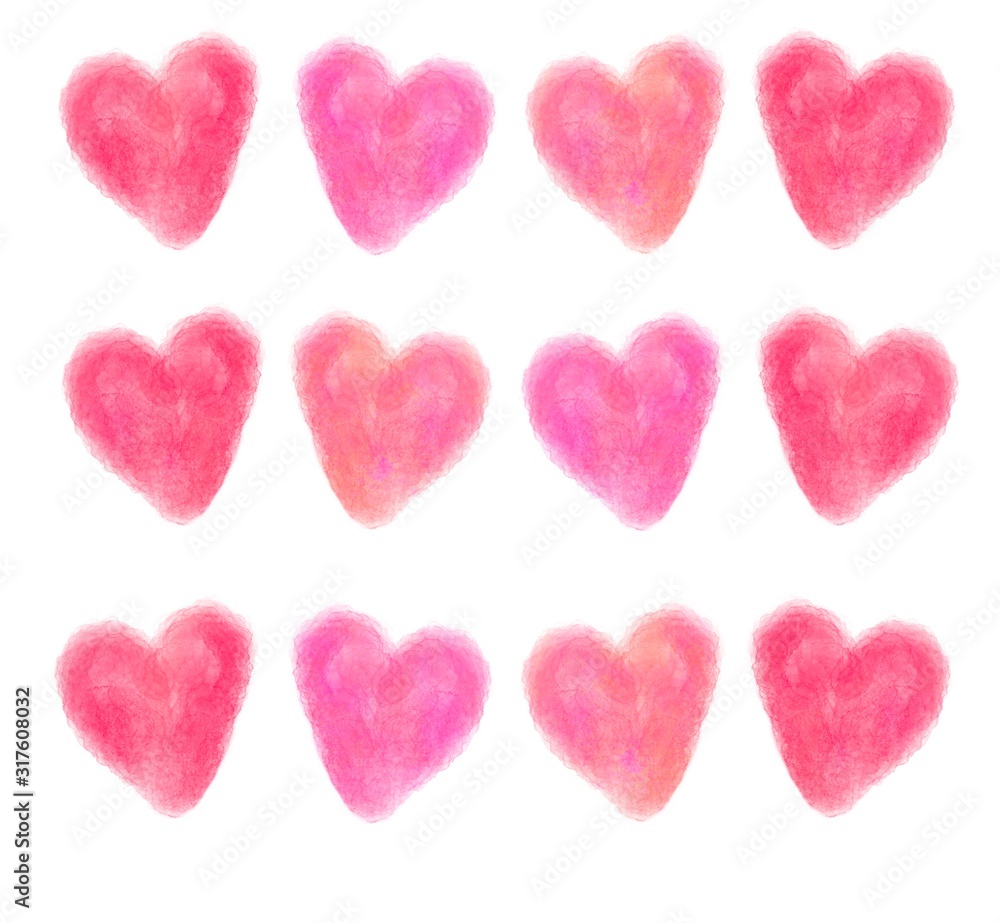 Valentine Day pattern red heart background