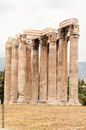 The Temple of Olympian Zeus columns (also Olympieion/Columns of the Olympian Zeus/Archeologikos Choros Olimpiiou),  Syntagma Square, Athens, Greece photo