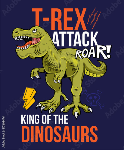 T REX atack print design 