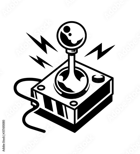 vintage joystick for play retro video game