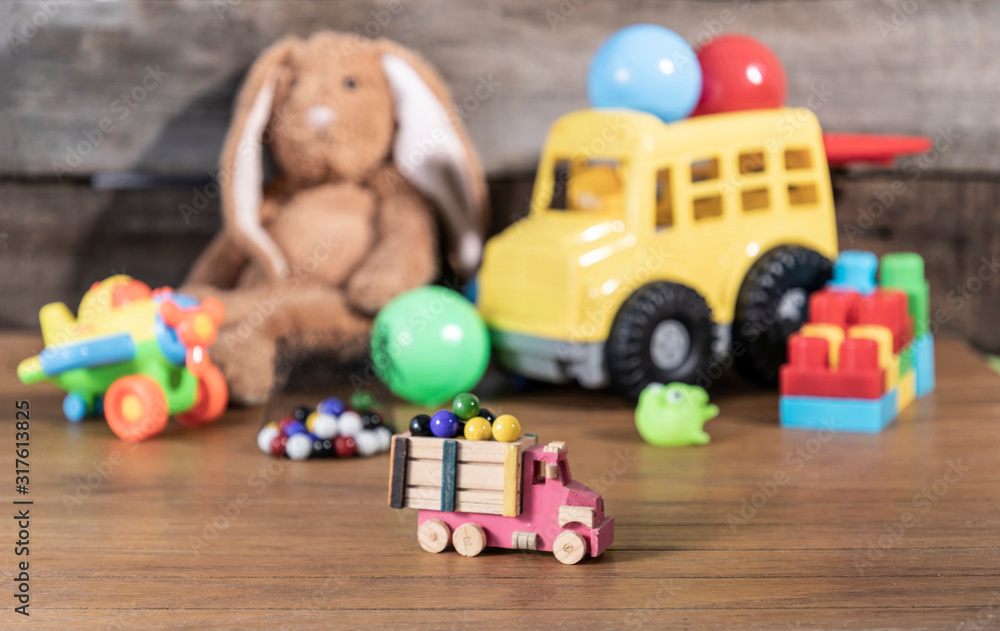 Obraz premium a child´s toys in the house. various emotions