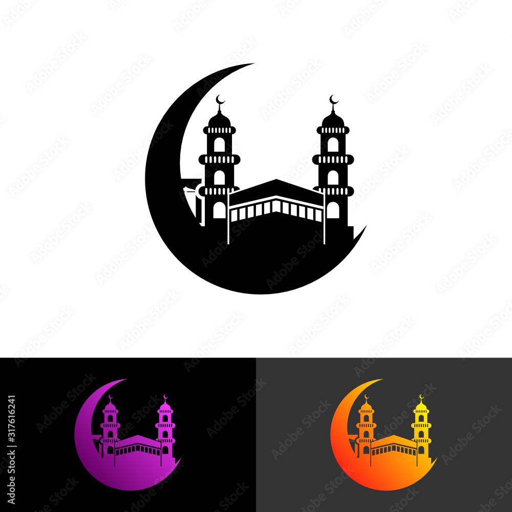 Mosque logo symbol or icon template Design Vector, Emblem, Concept Design, Creative Symbol