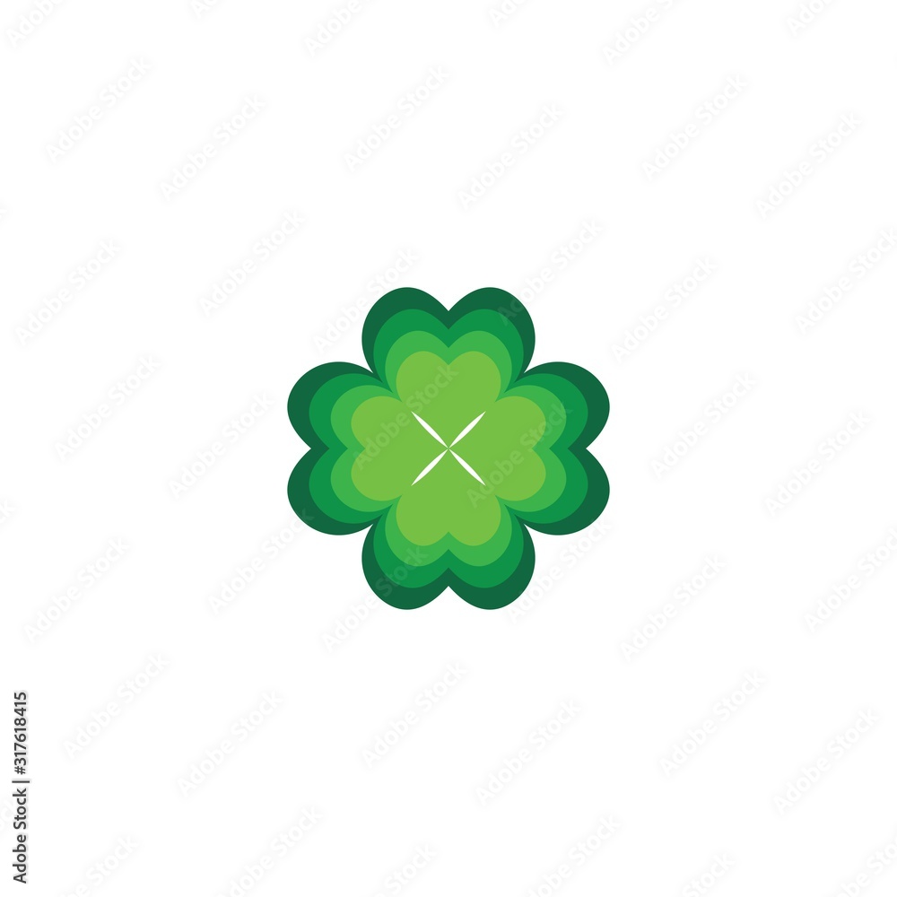 Vector illustration of clover leaves green with white background Vector illustration of clover leaves green with white background