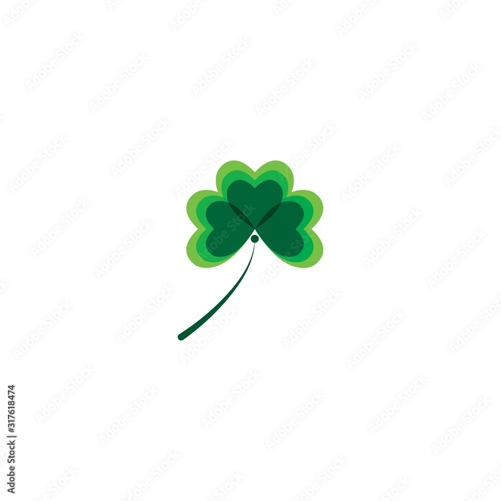 Vector illustration of clover leaves green with white background Vector illustration of clover leaves green with white background