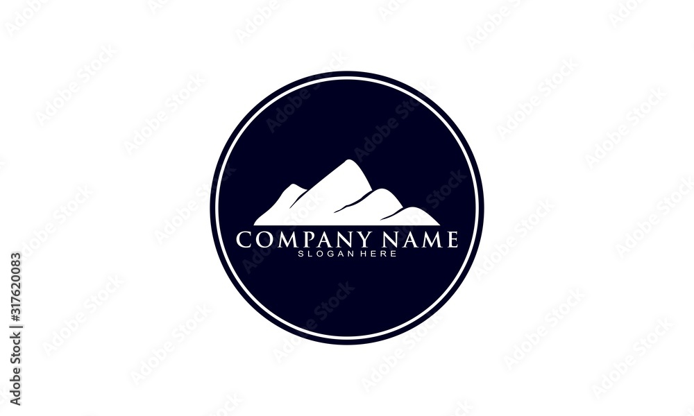 Naklejka premium Mountain simple modern silhouette vector logo