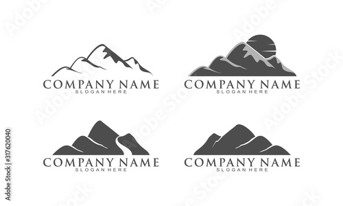 Mountain icon set template vector logo