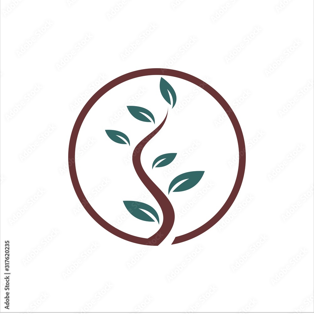 tree and leaf vector logo graphic abstract modern