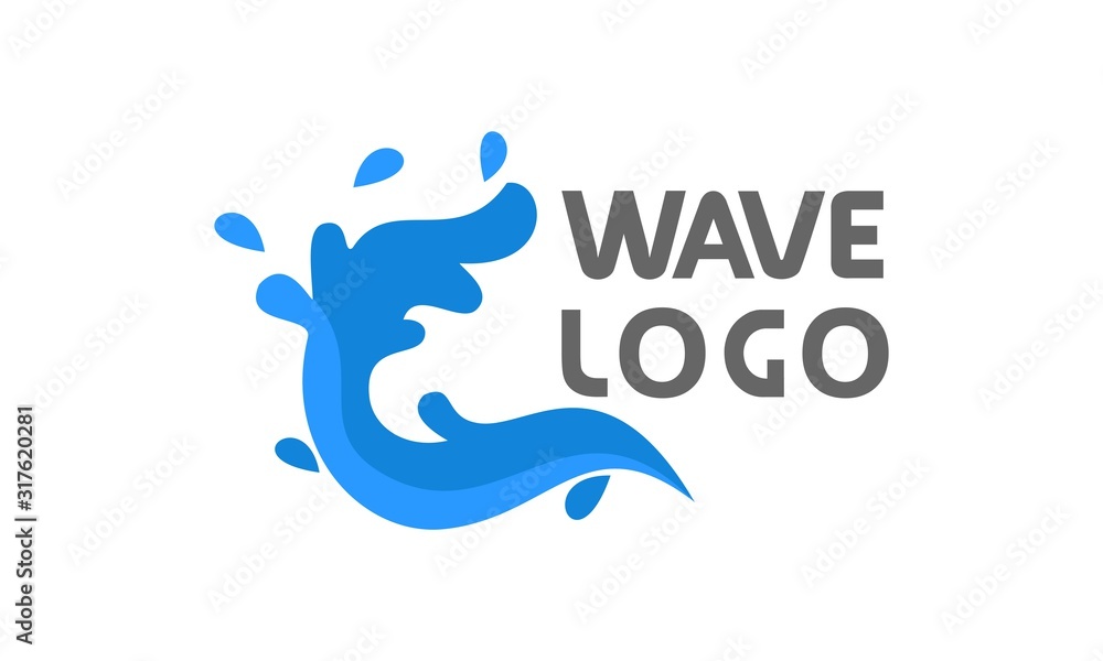 Wave simple illustration logo design